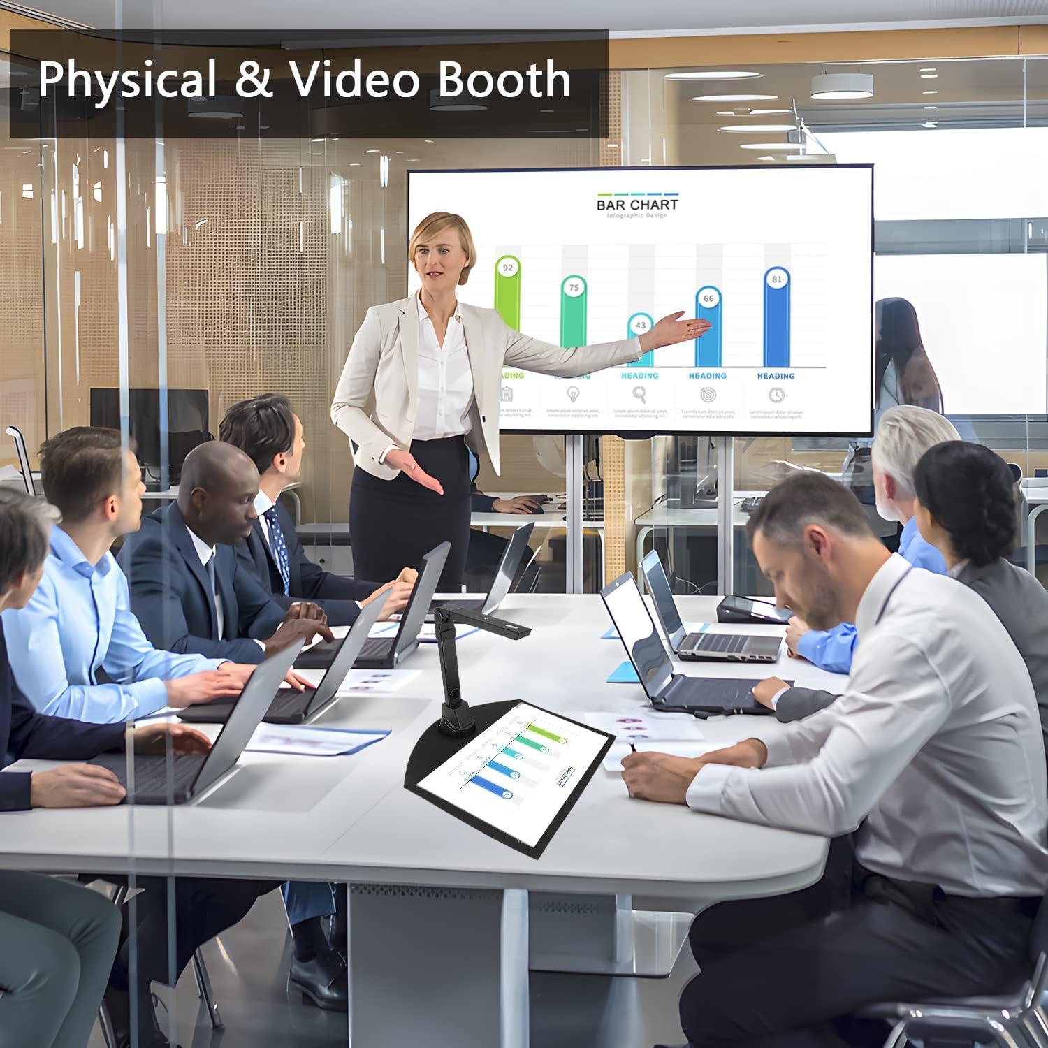 Netumscan 13MP Book Document Camera for Teachers, Multi-Language OCR Recognition by AI Technology, Foldable & Portable, Real-Time Projection, Video Recording, Capture Size A3/A4-Windows,Mac Os,Linux image number 6