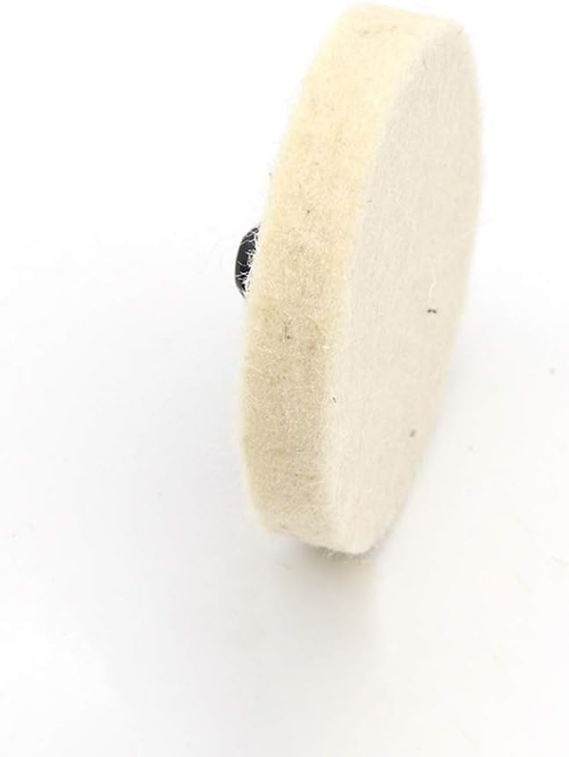10Pcs Wool Felt Polishing Pads, 2" Compressed Wool Fabric Disc Buffing Wheels with 1/4 Inch Rod Disk for Grinding, Sanding and Cleaning image number 5