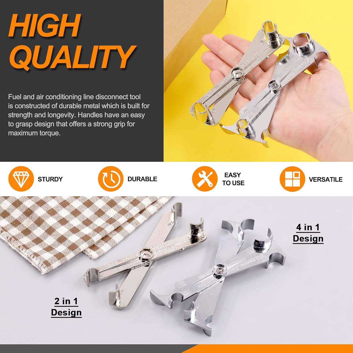 2Pcs Fuel Line Disconnect Scissor Tool Transmission Line Disconnect Tool Fuel Filter Tool for Quick Disconnection Auto Fuel A/C Line Vehicles 3/8&rdquo; 5/16&rdquo; and 3/8&rdquo; 5/8&rdquo; 1/2&rdquo; 3/4&rdquo; image number 2