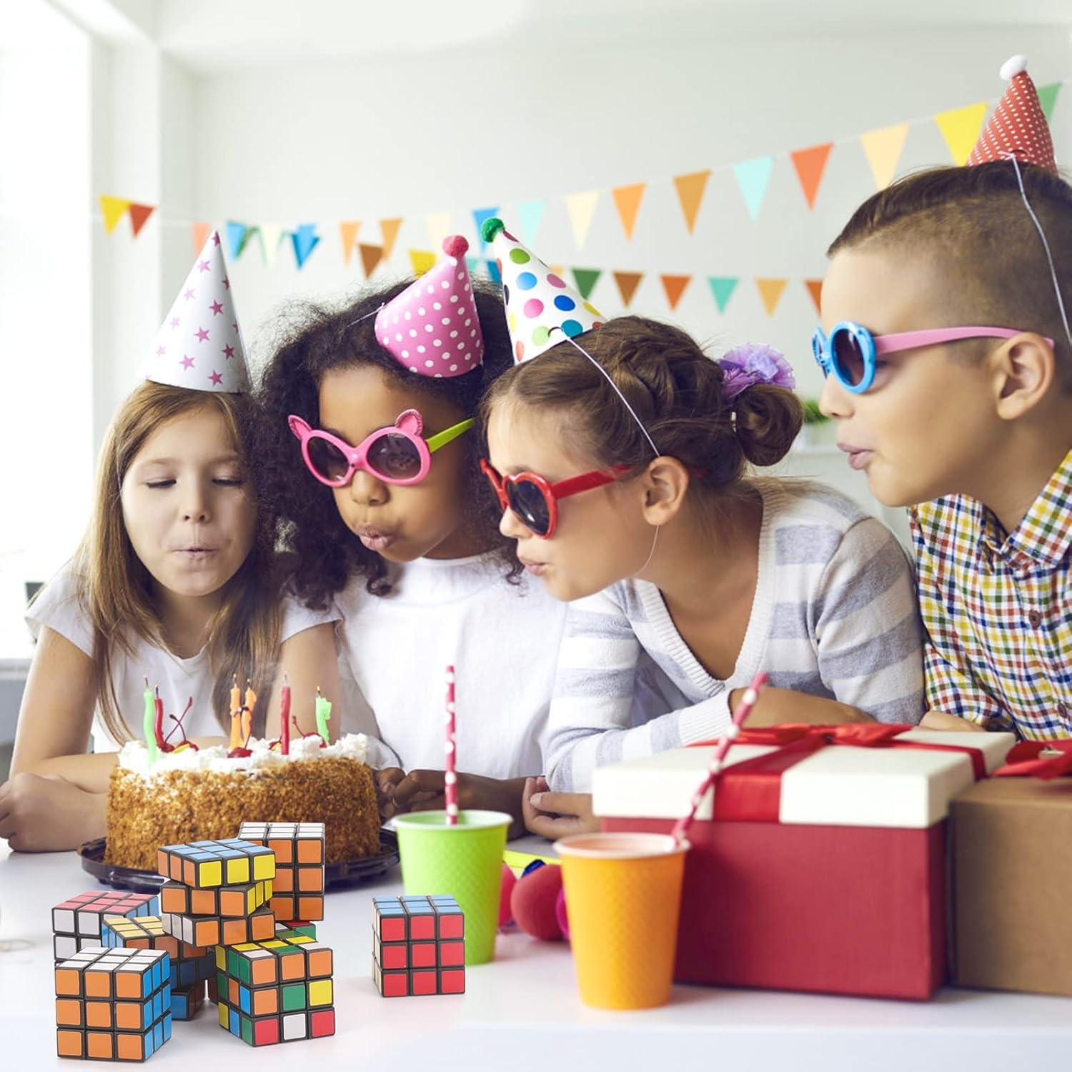 24 Pcs Mini Cubes Bulk, Puzzle Cubes Party Favors, 1.18In 3&times;3&times;3 Cube Set, Stress Relief Toys, Party Favors Cube, Birthday Party Gifts, Party Supplies for Boys and Girls, Kids and Adults image number 3