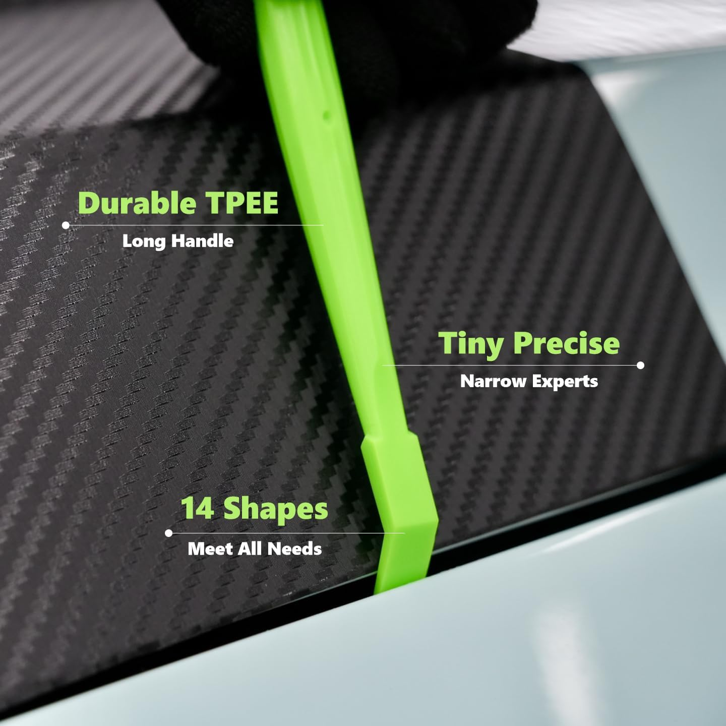 39PCS Vinyl Wrap Tool Kit, Felt Squeegee, Spray Bottle, Magnetic Holder, Safety Trimmer, Micro Detailing Tools, Scraper, Gloves, Auto Window Tint Film Installation Set (Black Green) - Pink Grey image number 6