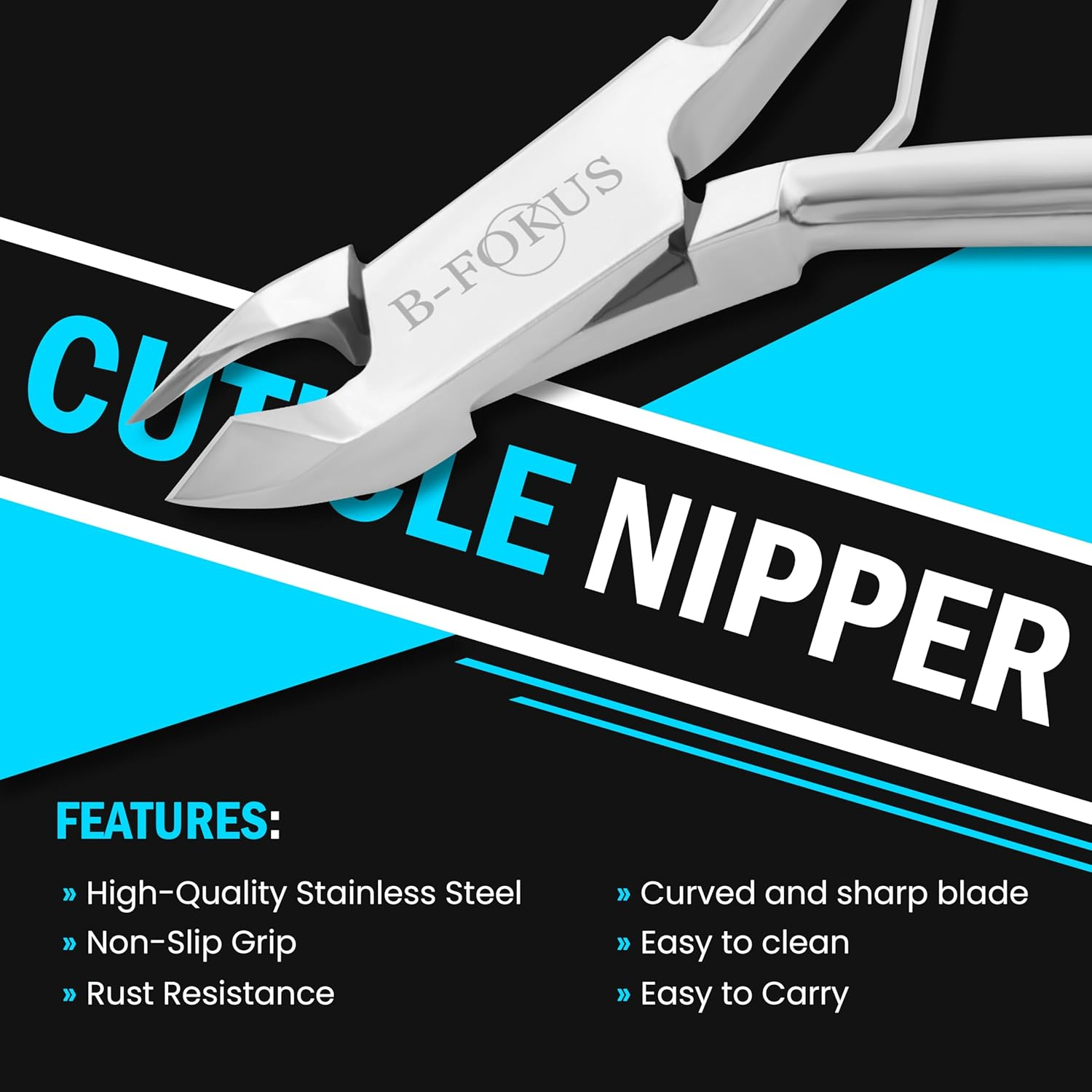 Premium Cuticle Nipper for Thick & Ingrown Toenails, Professional Nail Clippers Stainless Steel Cuticle Cutter with Safety Pouch, Ideal for Manicure Set, Pedicure Set image number 6