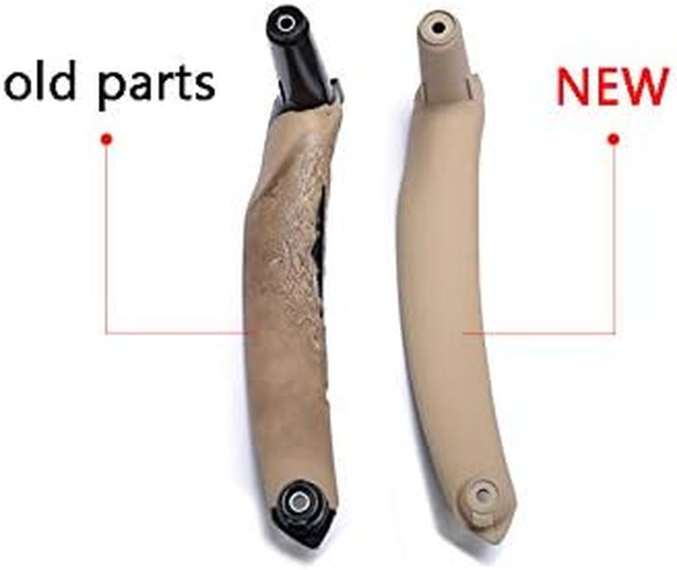 Inner Door Pull Handle, Inner Door Trim Grab Cover, Door Armrest Bracket for BMW X5 X6 E70 E71 Replaces OE# 51416969403 (Leather Cover NOT Inculded) (Left Side, Beige)