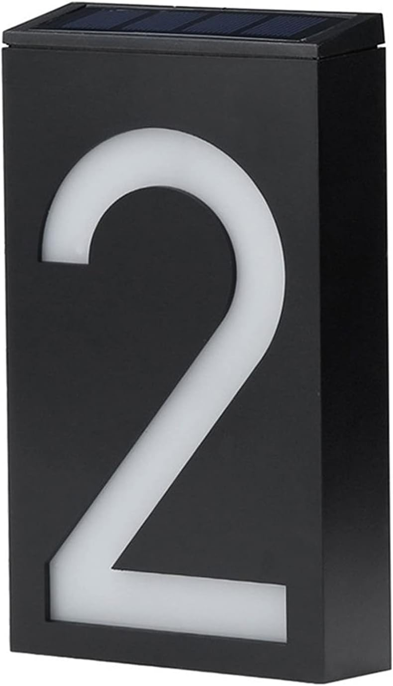 Solar House Number Light, LED Illuminated Address Plaque for Houses Address Numbers Solar Powered LED Address Sign for Home Villa Yard Street 2 image number 6