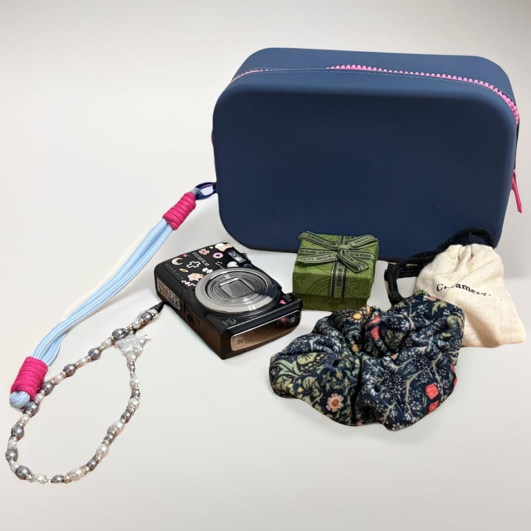 Makeup Bag,Cosmetic Case, Waterproof Stuff Bag, Beach Pouch for Swimming, Travel Makeup Bag, Silicone Toiletry Bag, Makeup Organazier Versatile Zipper Bag (Navy) image number 6