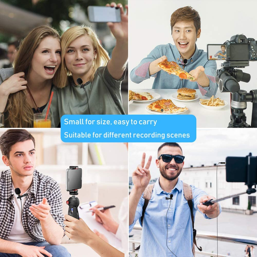 Pop Voice 12.8 Feet Lavalier Lapel Microphone Professional Grade Omnidirectional Mic Condenser Small Mini Perfect for Recording Podcast PC Laptop Android Iphone Youtube Interview Asmr External image number 6