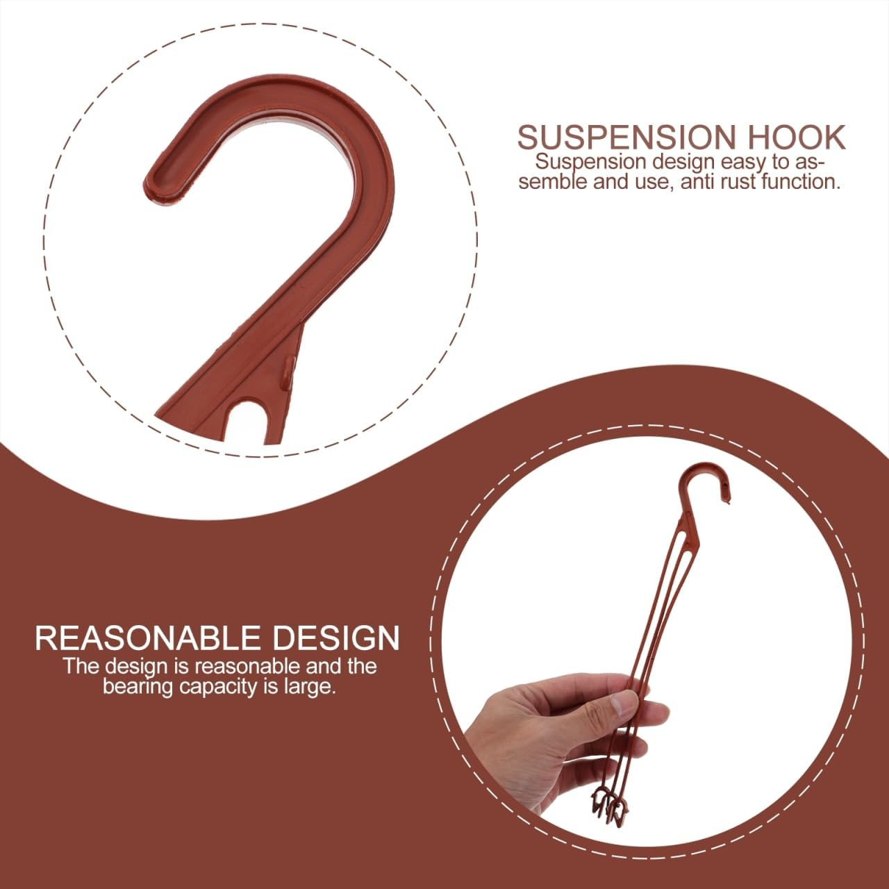 Happyyami Hanging Planter Hooks 9 Inch Plastic Wall-Mounted Flower Plant Holders with Anti-Rust Design for Indoor Outdoor Garden Balcony Desk Decoration image number 1