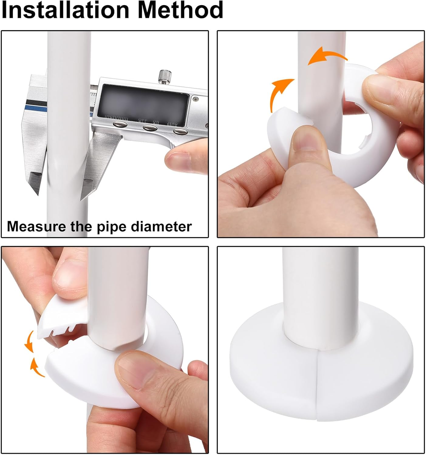 Uxcell 25Mm Plastic Wall Flange Radiator Water Pipe Cover White 4Pcs image number 1