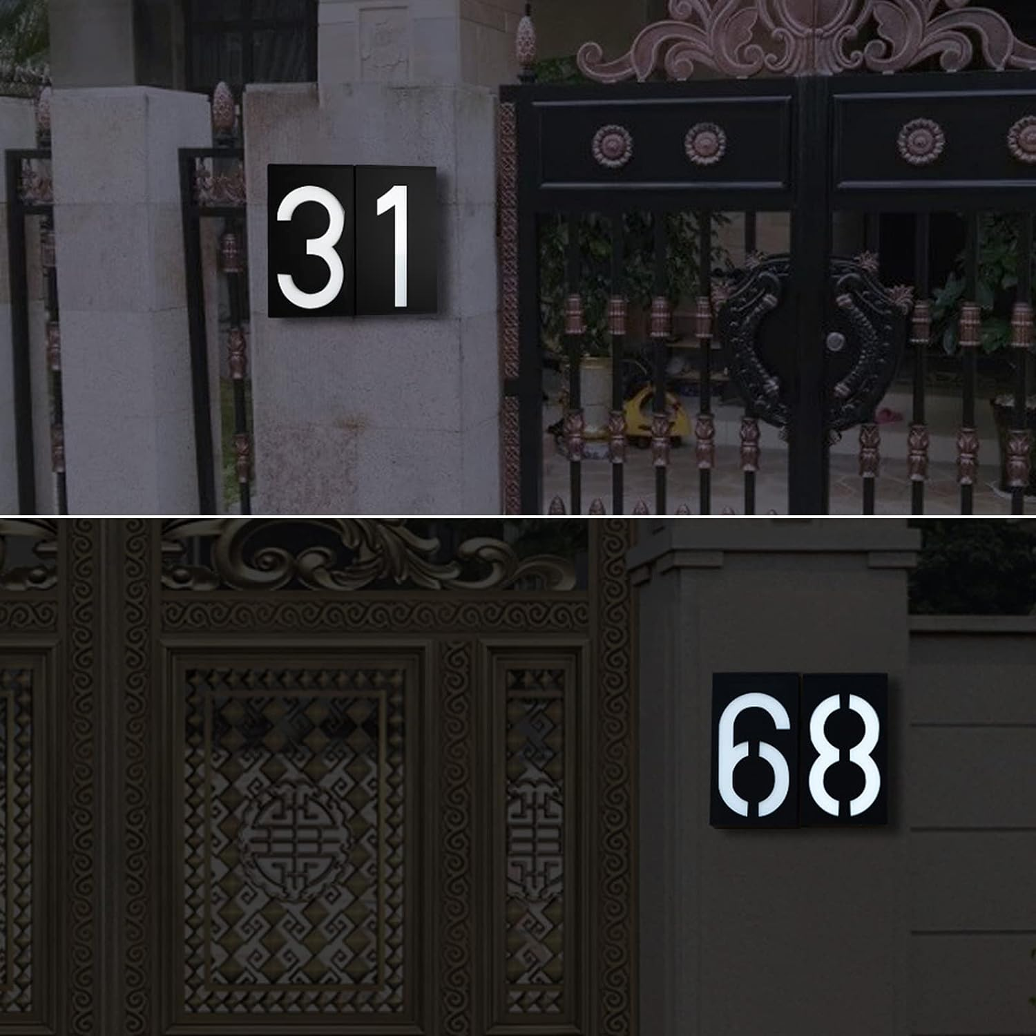 Solar House Number Light, LED Illuminated Address Plaque for Houses Address Numbers Solar Powered LED Address Sign for Home Villa Yard Street 2 image number 3