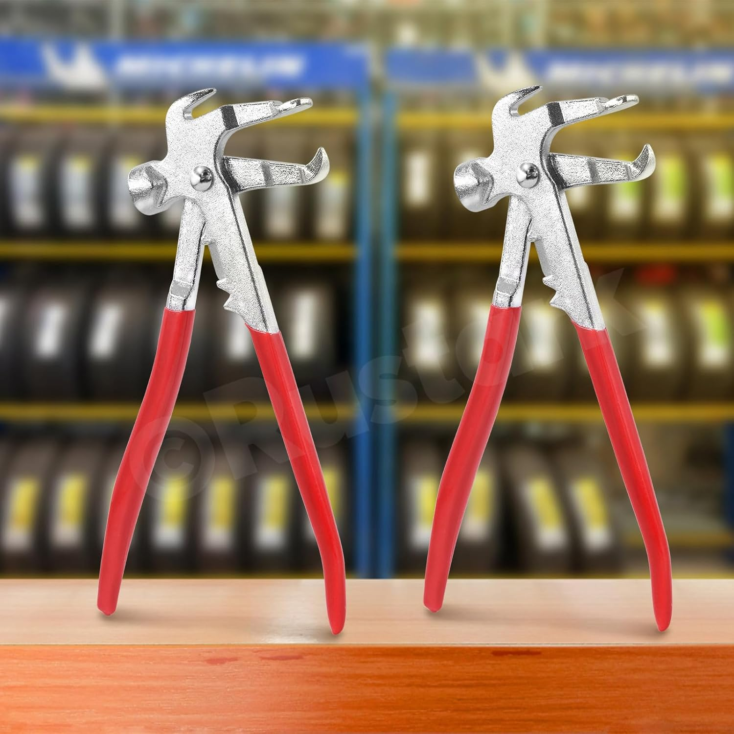 1Ps 3 in 1 Wheel Weight Balance Hammer Pliers Heavy Duty Tire Weight Hammer Clip on Weight Remover Plier Tire Weight Removal Tool for Repair Auto Car SUV Truck image number 2