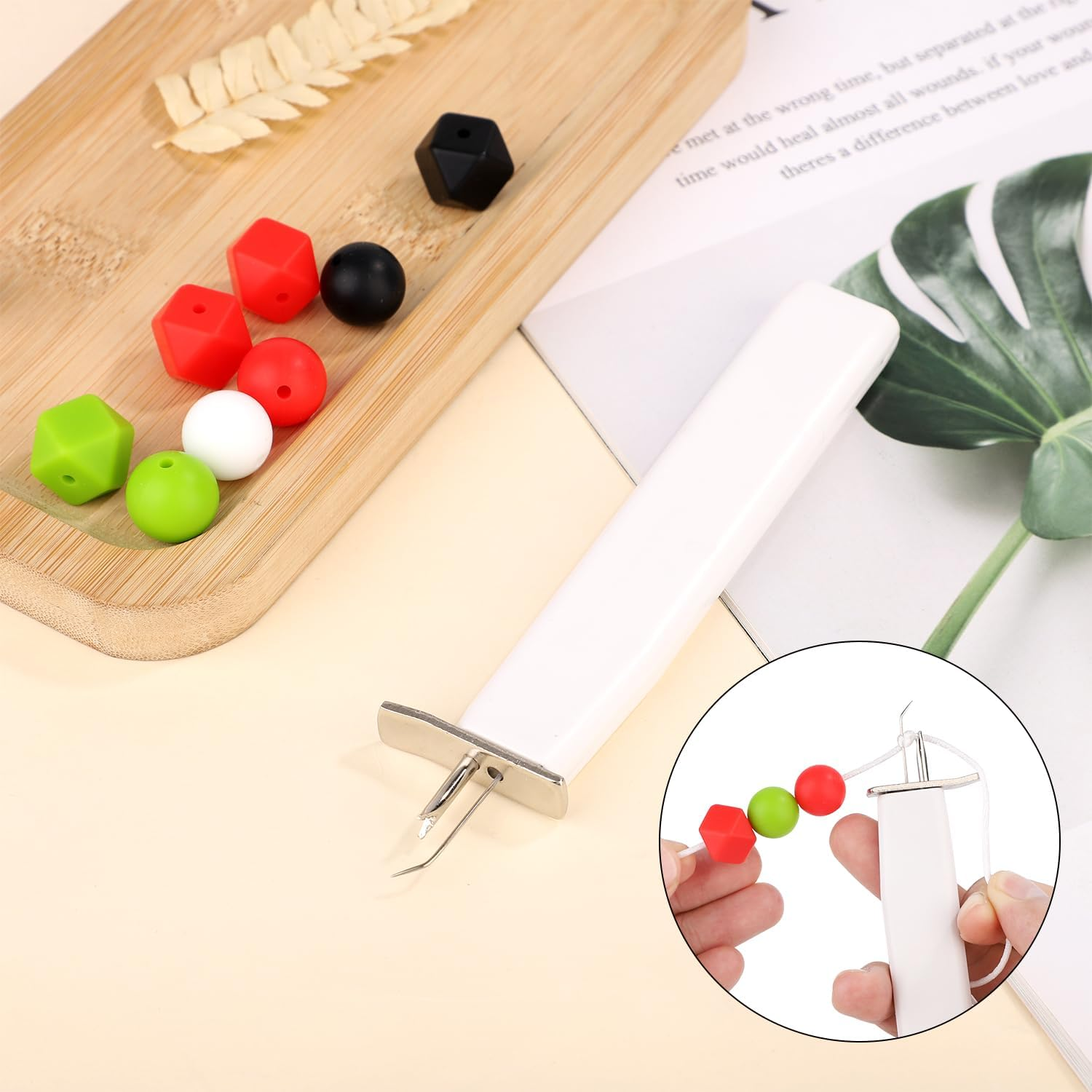 NQEUEPN Bead Knotting Tool, Bead String Knotting Tool for Jewelry Making Bead Knotter Tool for Safety Knots Beading Tool Supplies for Jewelry DIY Bracelet Necklace Pearl String (White) image number 1