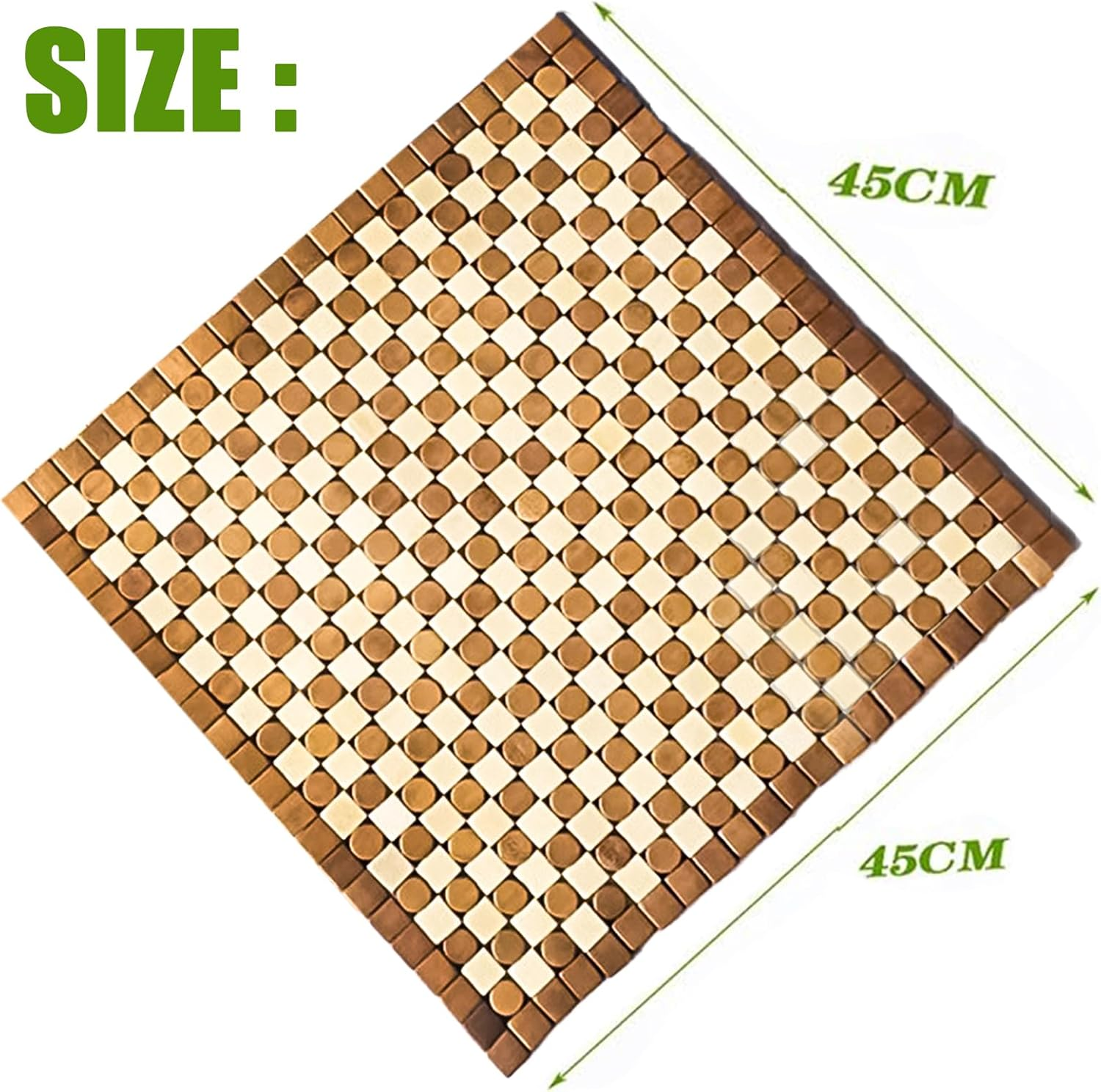 Bamboo Chair Seat Pad,Office Chair Square Seat Cushion Cooling Bamboo Car Seat Mat Summer Breathable Car Seat Cover Cushion for Auto Supplies Office Chair and Home Sofa Pads image number 1