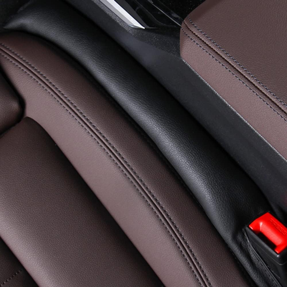 2PCS Leather Car Seat Gap Filler, Car Seat Gap Stopper Anti-Drop Space Slot Reserved Safety Belt Space, Premium Car Gap Filler Pad Car Accessories for Women and Men(Black) image number 1