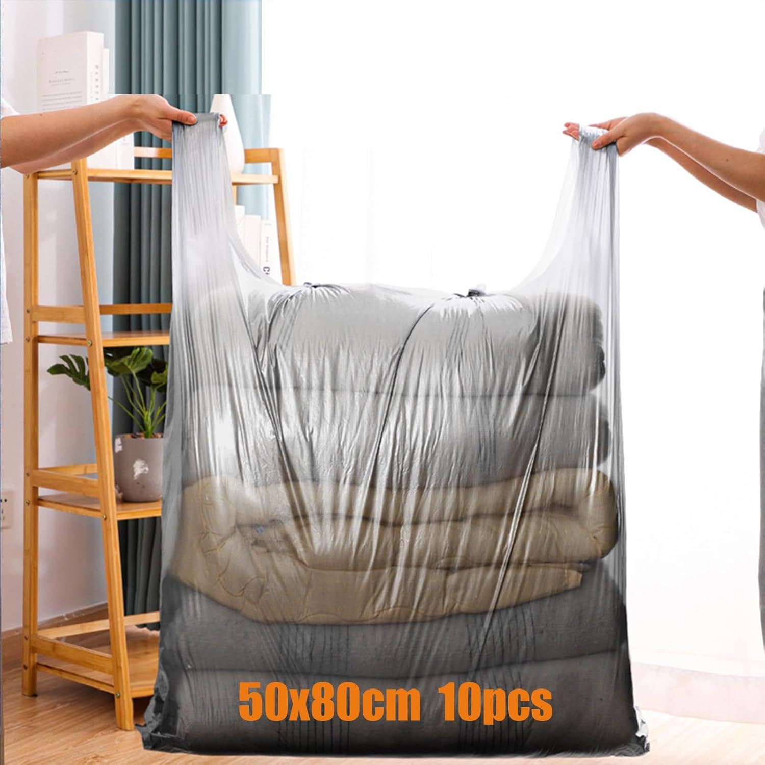 Mattress Bags for Moving, Sleep Surface Protector Waterproof Sleep Surface Cover King Size Storage Bags,Bedding Cover for Moving with Reinforced Handles and Zipper Closure (208X160X38Cm) image number 4