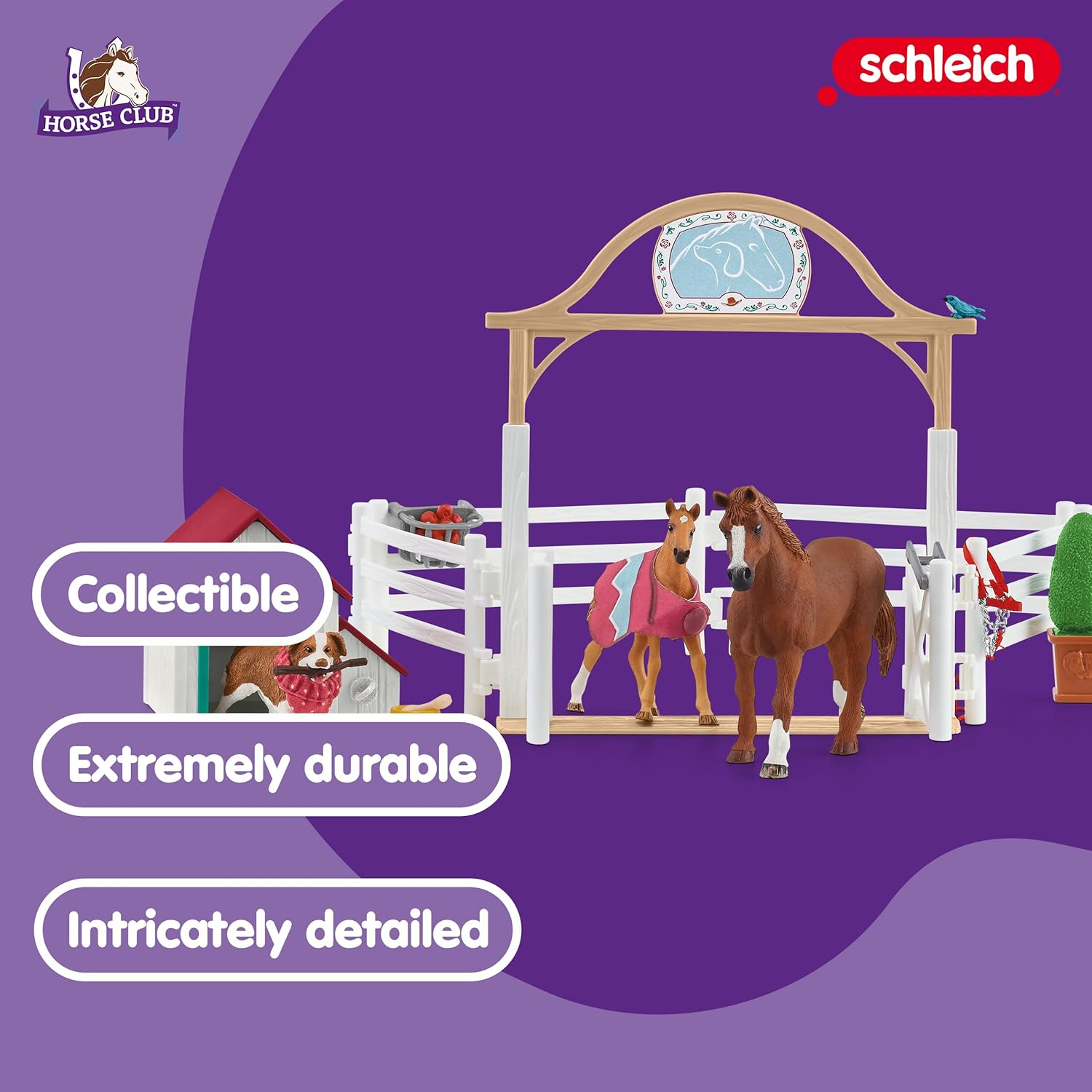 Schleich&reg; 42458 Horse Club Hannahs Guest Horses with Ruby , for Children from 5-12 Years, Horse Club Playset image number 2