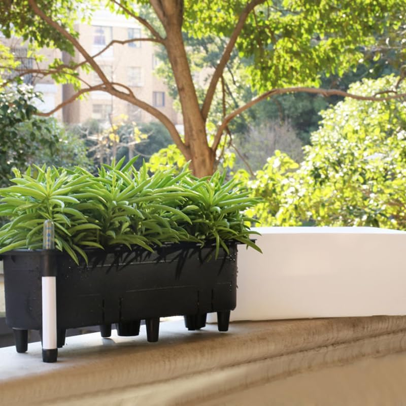 40 Cm Rectangle Self Watering Planter with Water Level Indicator, Window Gardening Box,Decorative Self Watering Pots for All House Plants Flowers Herbs, Modern image number 1