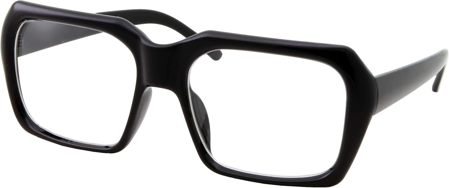 XL Oversized Black Nerd Clear Glasses - Men and Women - Square Costume image number 5