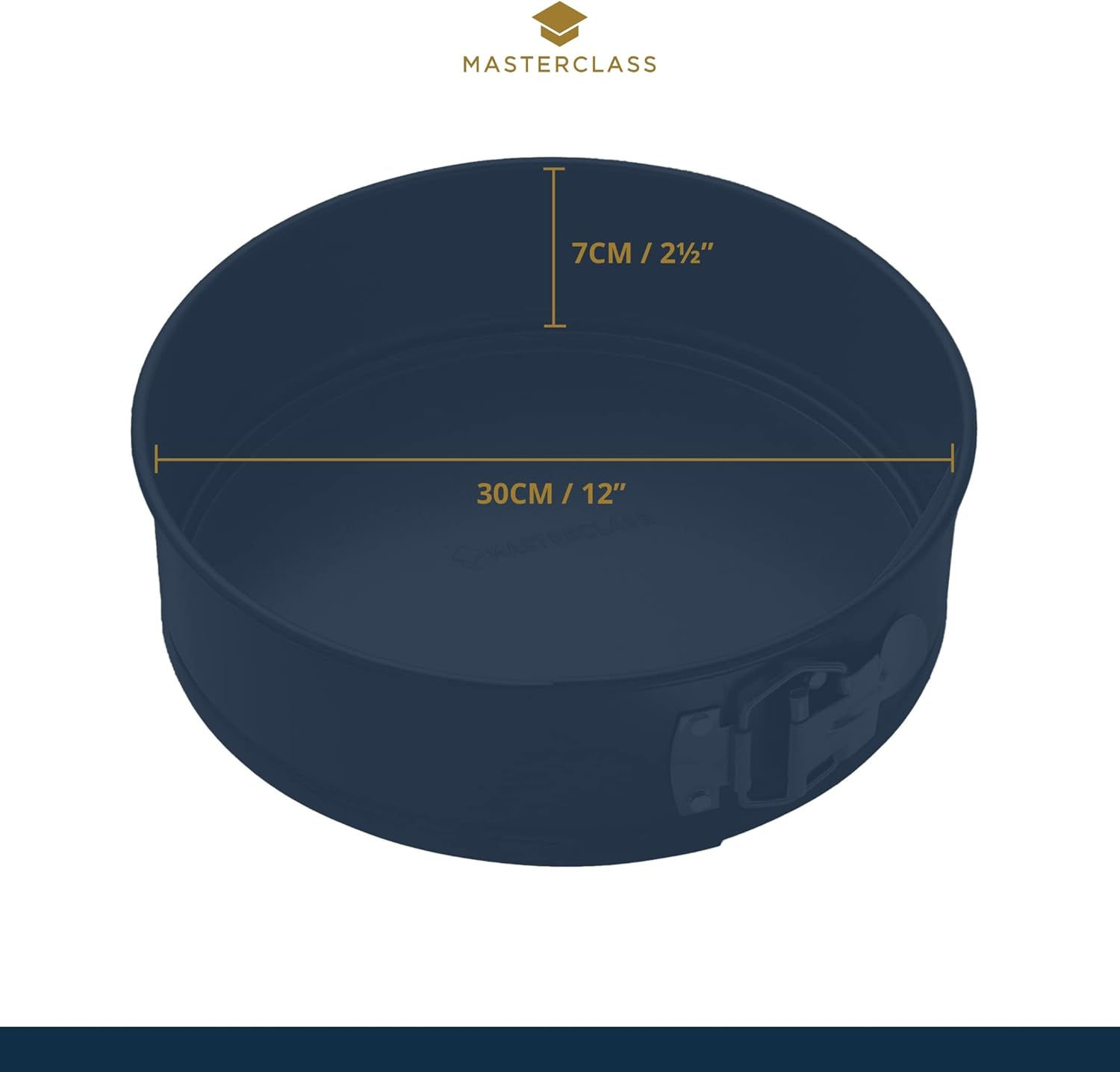 Masterclass KCMCHB45 30 Cm Springform Cake Tin with Loose Base and PFOA Non Stick, Robust 1 Mm Carbon Steel, 12 Inch Extra Large round Pan, Grey image number 4