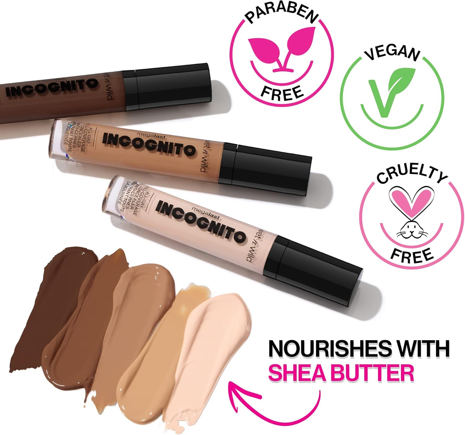 (Medium Honey) - Wet N Wild Mega Last Incognito All-Day Full Coverage Concealer, Medium Honey, 5Ml