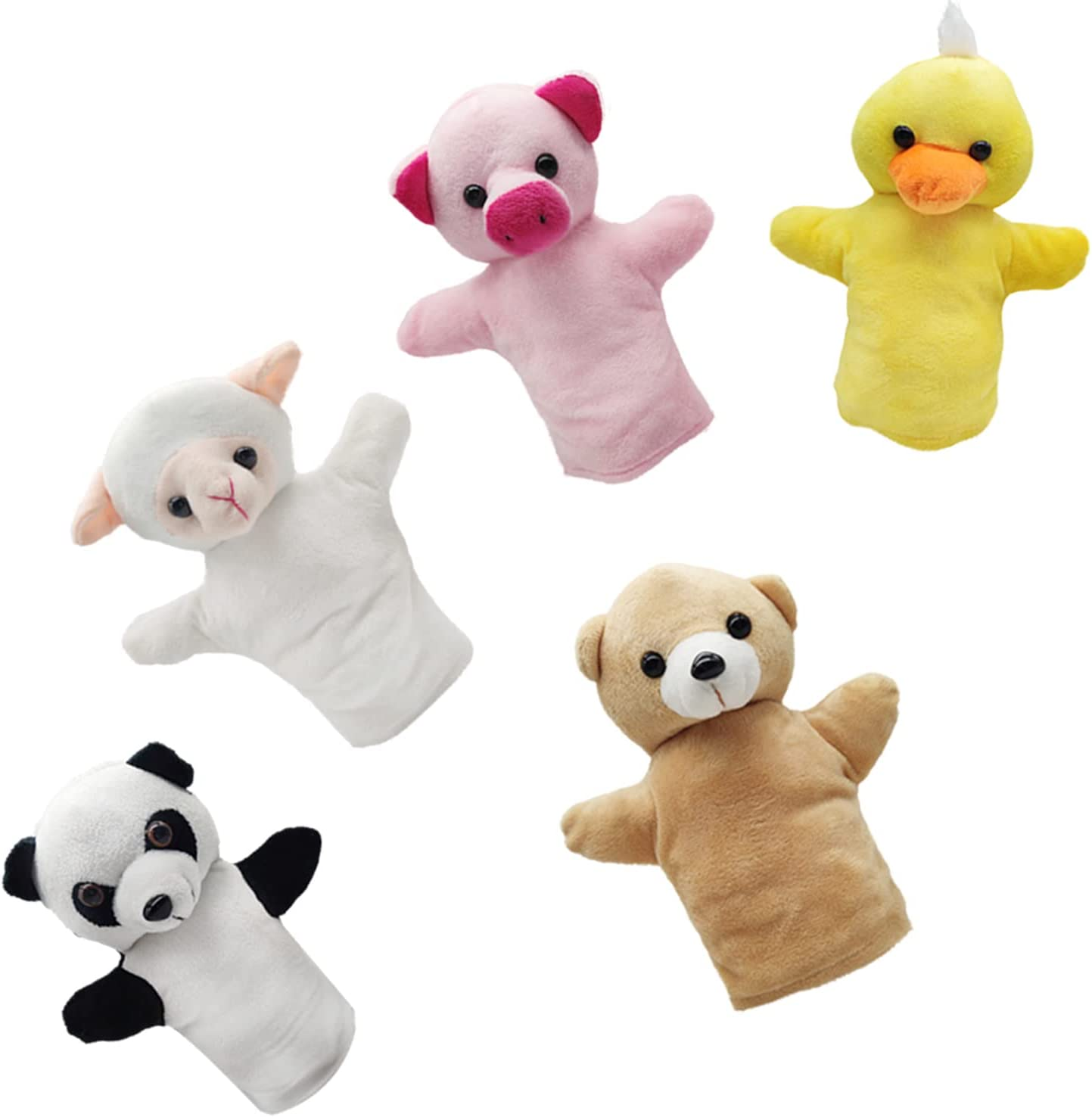Yolococa Hand Puppets Animal Hand Party Toy for Kids, Soft Plush Puppet, 5 Pack image number 4
