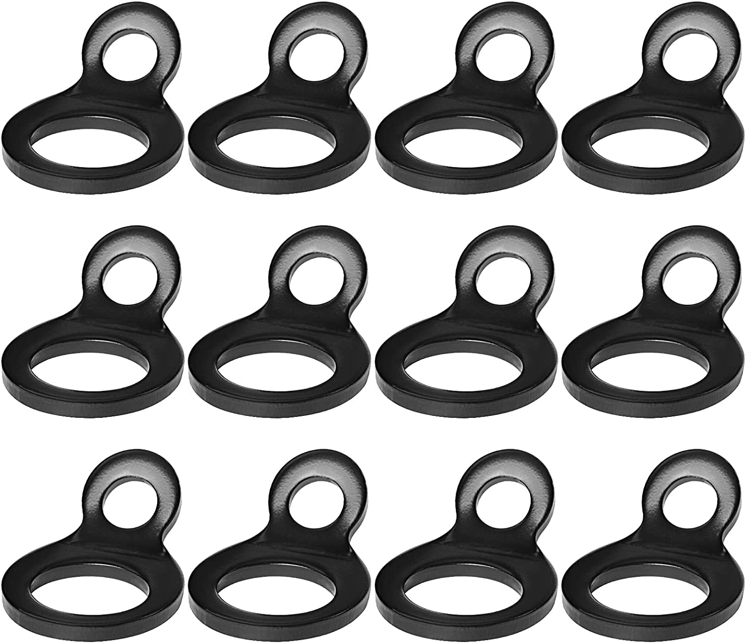 12 Pack Stainless Steel Tie down Strap Rings Dirt Bike Multi-Purpose Tie down Anchor Strapping Hooks for Motorcycle Dirtbike ATV Trailer Truck, Black image number 6