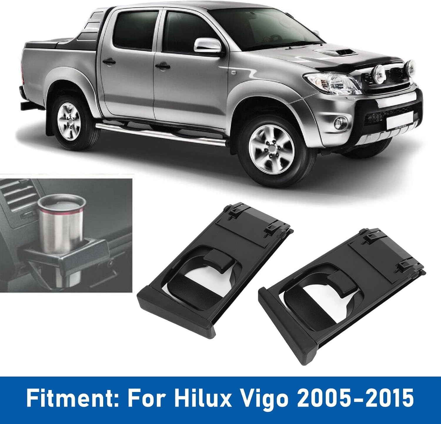 Jiawu 2Pcs Dashboard Cup Holder, OEM 25042561 TGK707, Plastic Sturdy Multipurpose Dashboard Console Drink Holder for Hilux Vigo 2005 to 2015, Car Organizer Storage image number 3