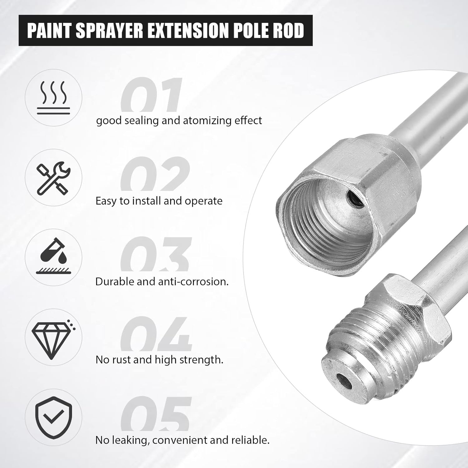 9 Pieces Paint Sprayer Airless Reversible Spray Tip Nozzles Airless Sprayer Nozzles and Spray Gun Tip Extension with Red Guard Pole Rod and Paint Tips (109, 213, 315, 413, 621) image number 5