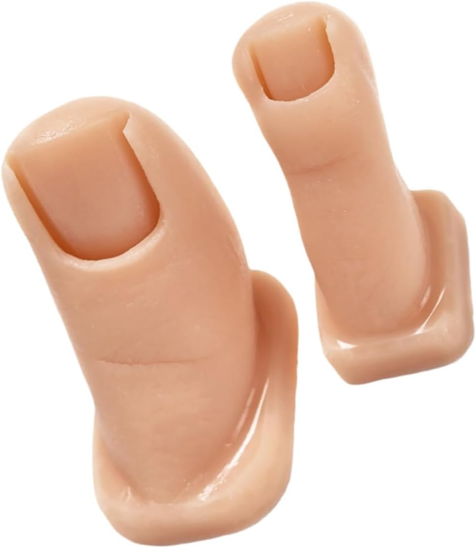 2Pcs Silicone Practice Toes for Nail Art Realistic Fake Foot Tips for Diy Manicure Nail Training Model Comfortable image number 5