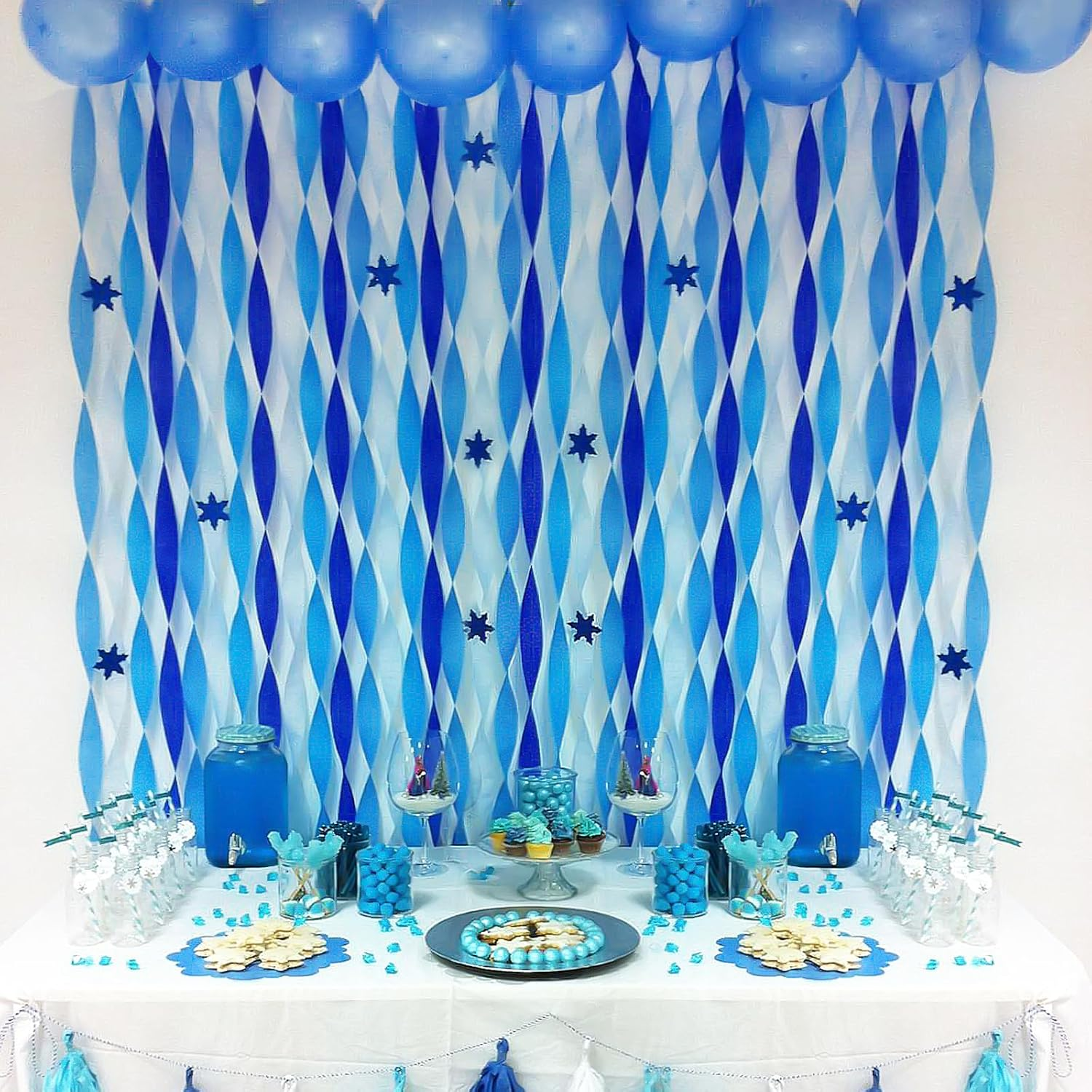 8 Rolls Gradient Blue Crepe Paper Streamer, 4 Colors - 82 Ft Streamers for Wedding, Birthday, Baby Shower, Graduation, Bridal Shower - Green image number 7