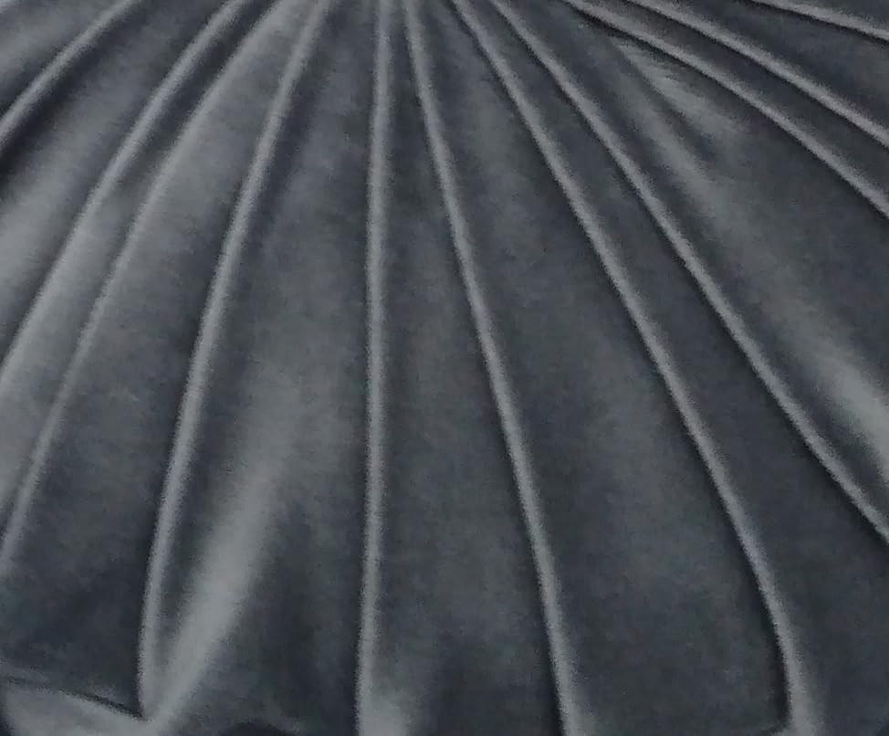 Craftsmanship Pleated round Throw Pillow, Home Decorative Pumpkin Velvet Cushion, Floor Pillows for Living Room Chair Couch Sofa (Grey) - Grey image number 4