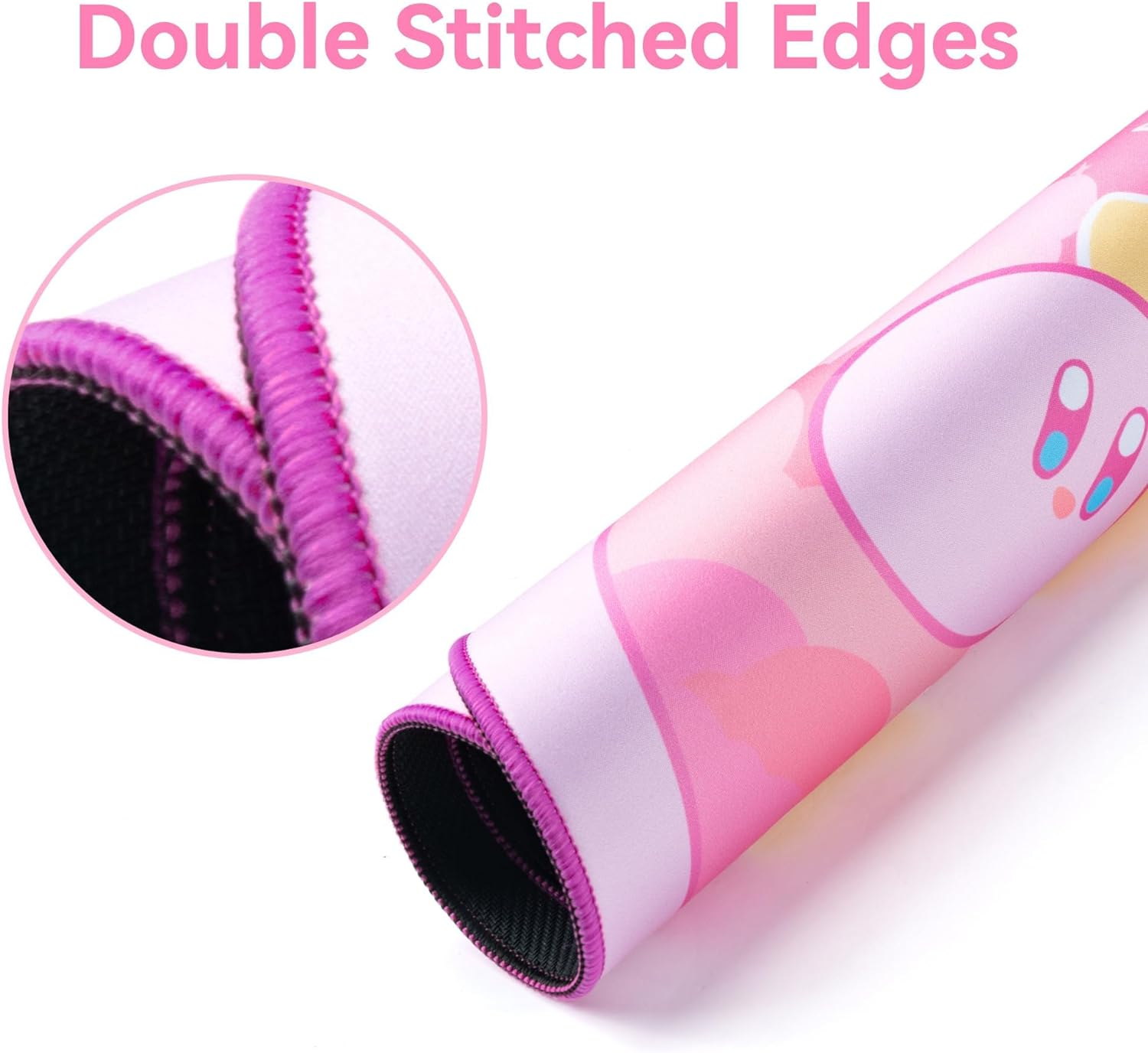 YOCORE Kirby Mouse Pad Large Cute Gaming Mouse Pad,Non-Slip Base Long Office Desk Mat,Durable Large Extended Keyboard Mouse Pad with Stitched Edges for Girl Gaming-Xzay image number 3