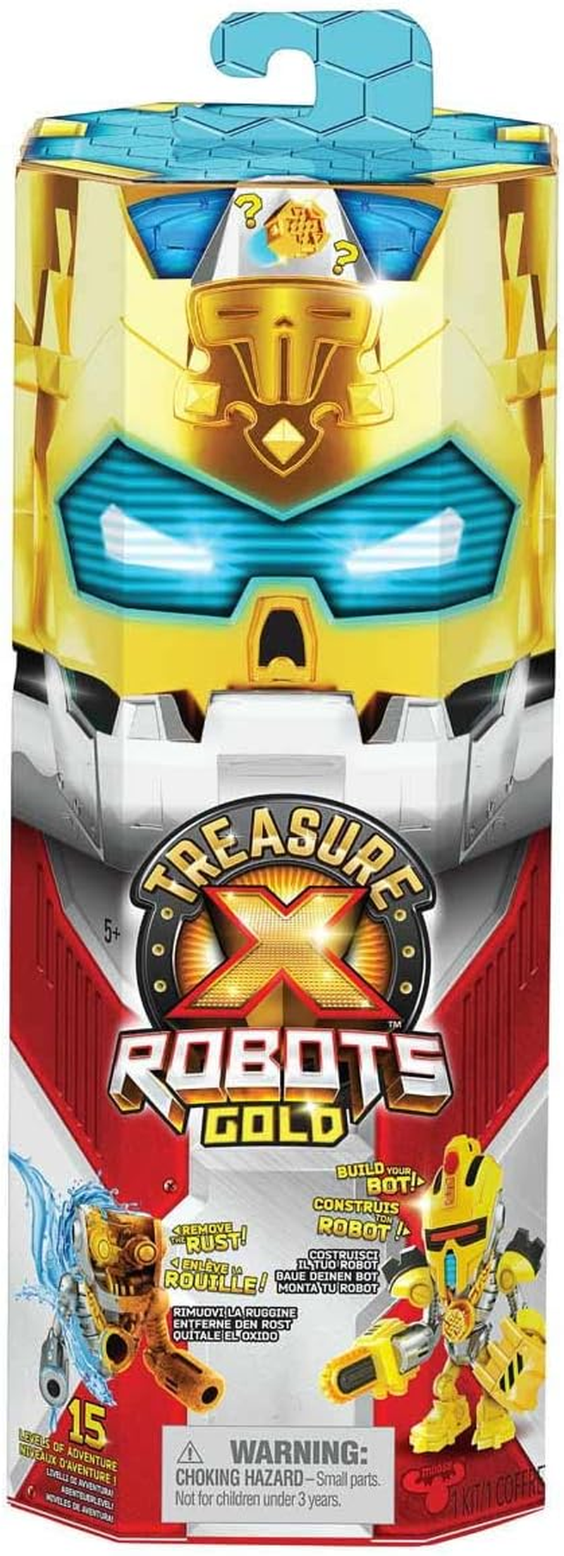TREASURE X Robots Gold - 6 Robots to Discover. Remove the Rust, Build Your Bot. 15 Levels of Adventure. Will You Find Real Gold Dipped Treasure?, Multicolor (41680) image number 3