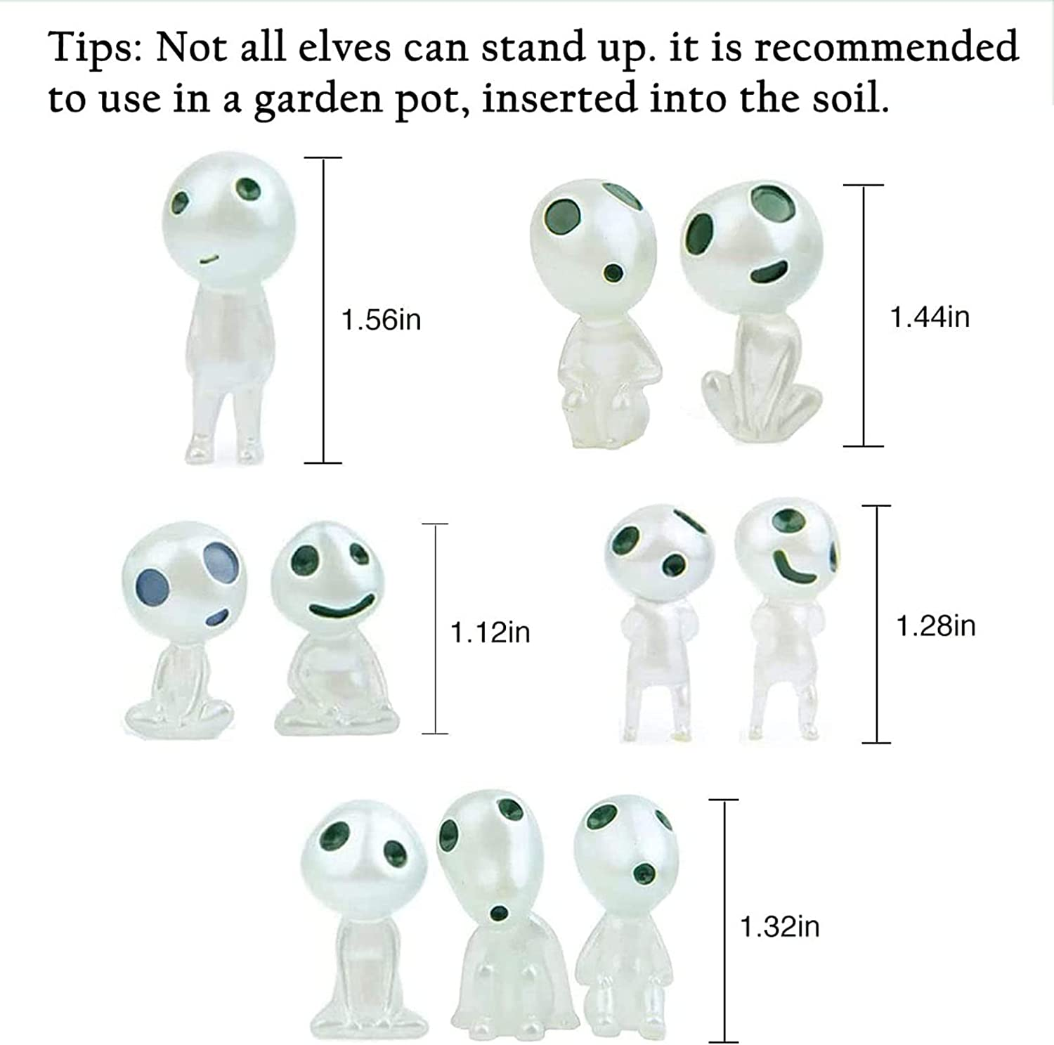 Oismys Glow in Dark Tree Elves Fairy 20Pcs Luminous Ghost Micro Landscape Accessories Garden Decoration Outdoor Patio Lawn Yard Fish Tank Potted Plants Kit image number 2