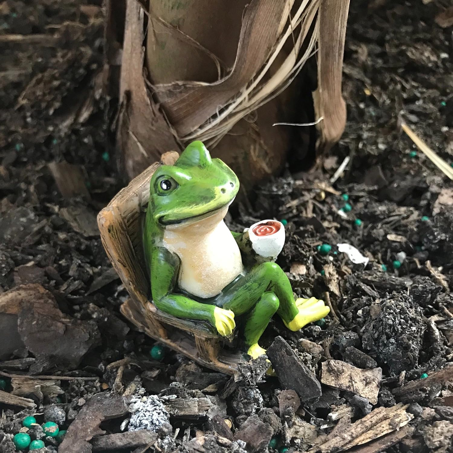 Miniature Frog Garden Statue - 2 Tall - Mini Outdoor Accessory Figurine for Fairy Garden image number 1