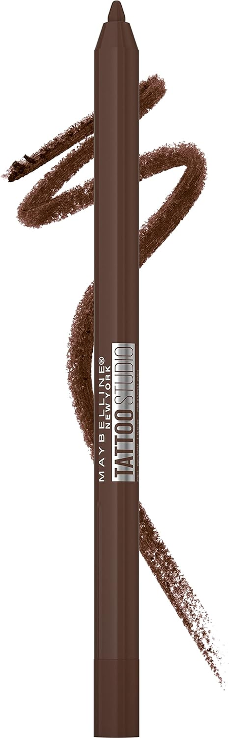 Maybelline Tattoostudio Long-Lasting Sharpenable Eyeliner Pencil, Glide on Smooth Gel Pigments with 36 Hour Wear, Waterproof, Smooth Walnut, 1 Count