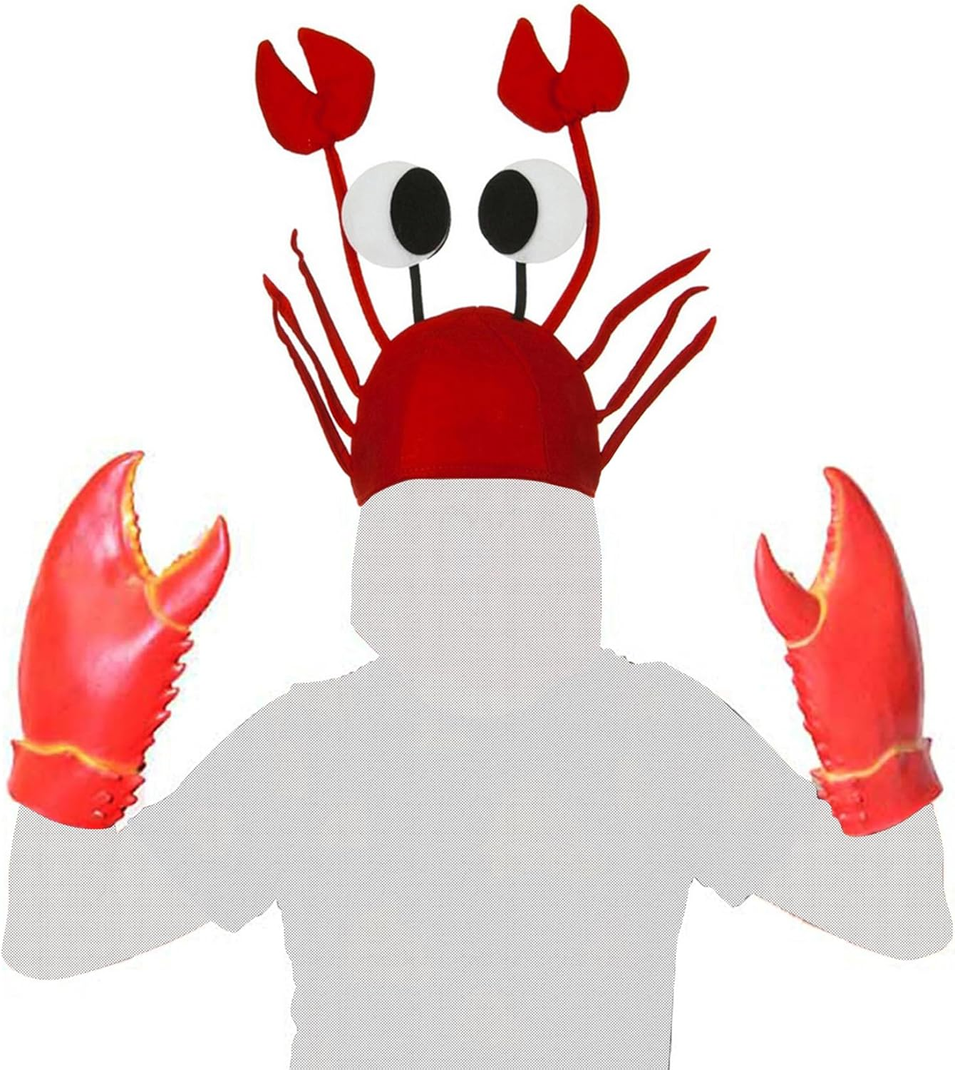 Crab Hat Set- Funny Party Hats Dress up Crazy Theme Party Roleplay Hats Set Novelty 3D Crab Hat for Unisex image number 3