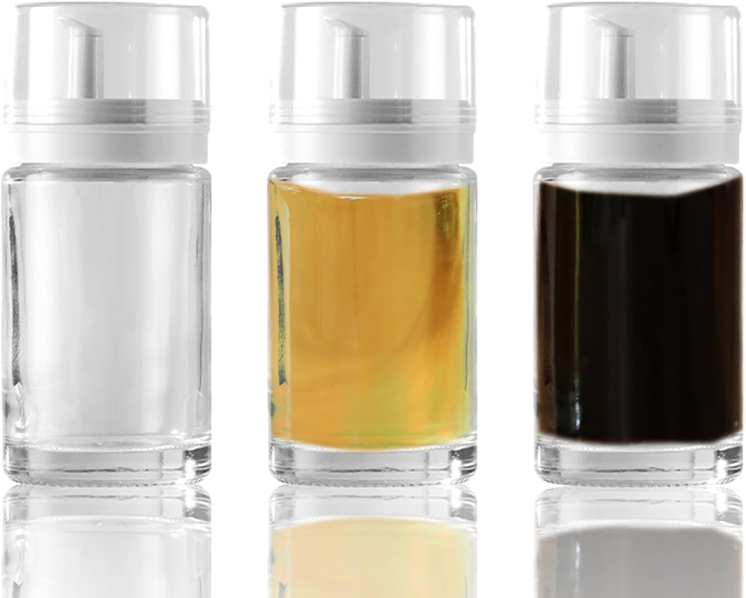 3-Pack Leakproof Small Glass Oil and Vinegar Dispenser Bottles - Perfect for Kitchen Use - 100Ml Each (3.38Oz) image number 4