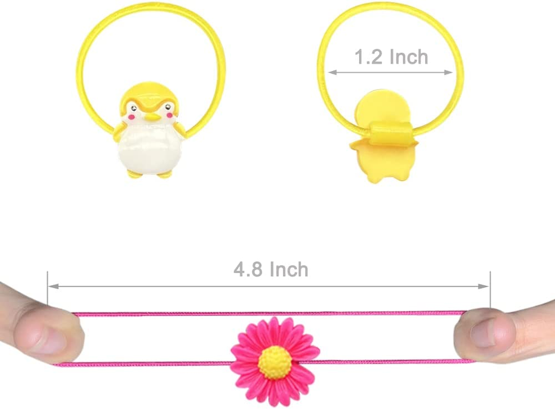 AMMY Colorful Hair Ties for Fine Hair, Small Soft Hair Bands Cute Hair Accessories with Fun Characters for Toddlers Little Girls image number 3