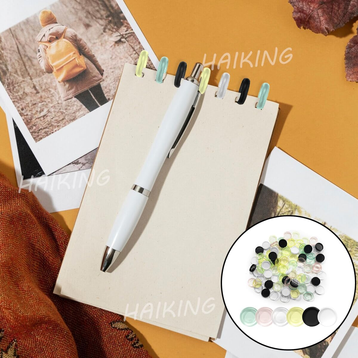 Plastic Mini Discs, 100 Pcs Plastic Loose Leaf Binder Discs for Notebooks, Planners, Teacher (Mixed Color) image number 4