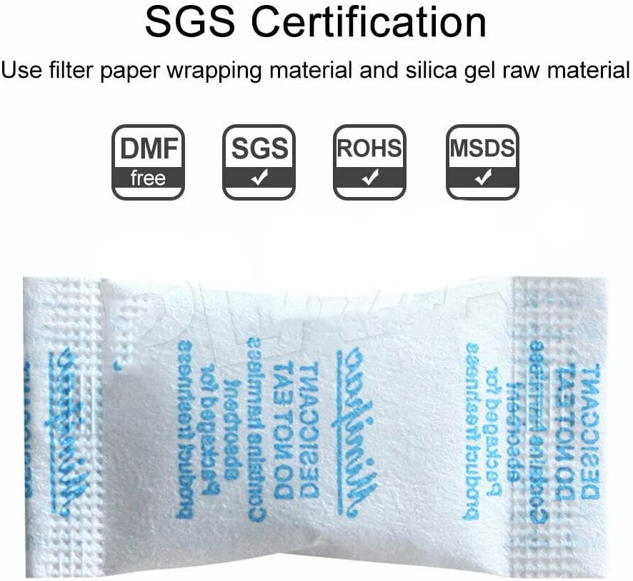 Food Grade Silica Gel Packs Dessicant Packets for Moisture Control, Cobalt Chloride Free Moisture Absorbers for Food Storage, 1G, 3G, 5G, 10G (1G, 100Pack) image number 3