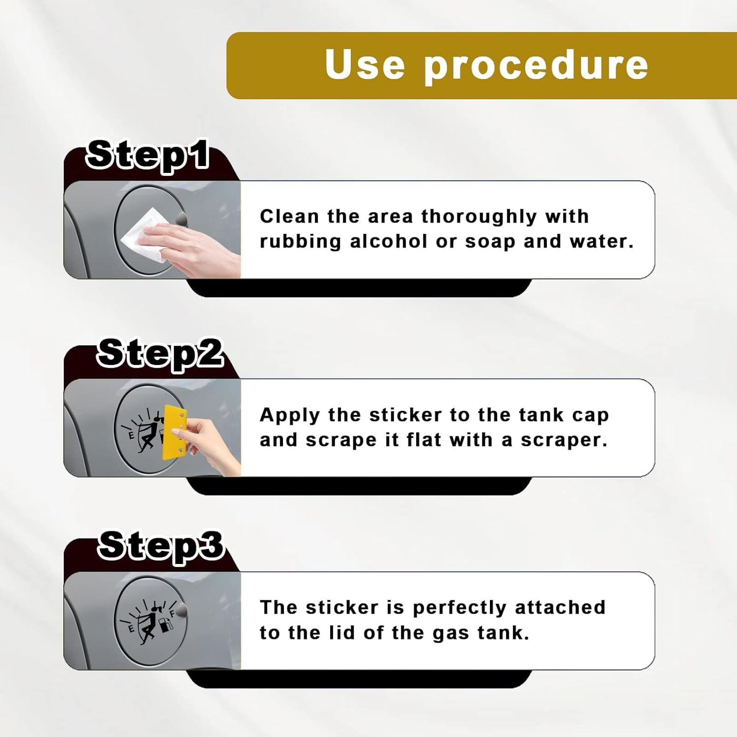 Funny Car Stickers, High Gas Consumption Decal, Woman Adjusting Fuel Gauge Empty Stickers, Waterproof Fuel Gage Stickers for Cars, Motorcycles, Trucks, Universal Car Decals((1 Pcs- Black) - Woman Black image number 3