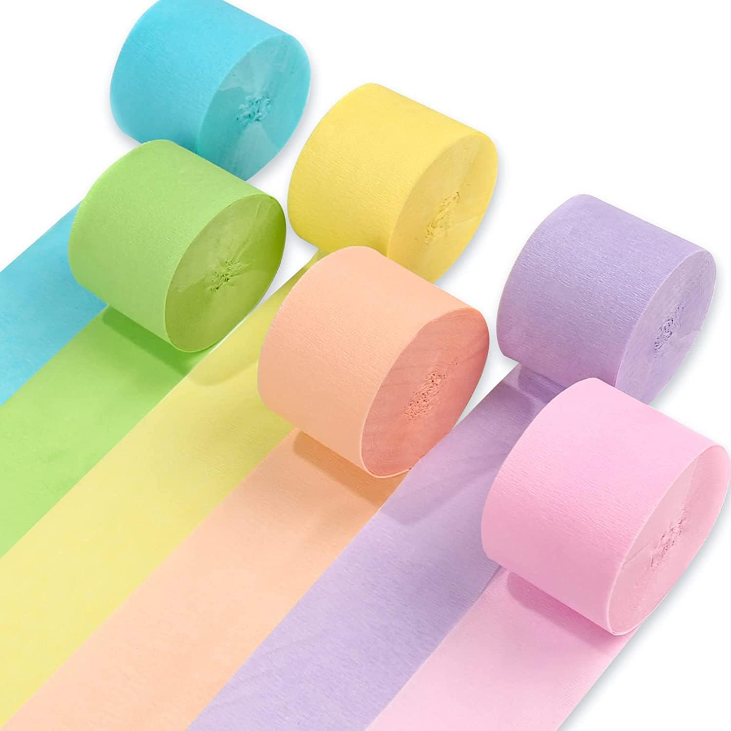 6 Crepe Paper Streamers Rolls, 500Ft Value Pack of Color Party Streamers for Party Decorations, Wedding Decorations, Birthday Decoration, Baby Shower Decoration image number 3