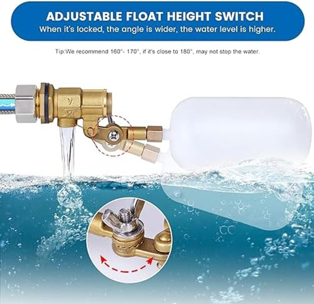 1/2 Inch Float Valve for Pond, Livestock Tanks, Aquariums - Water Shutoff Auto Fill Valve (3PCS) image number 3