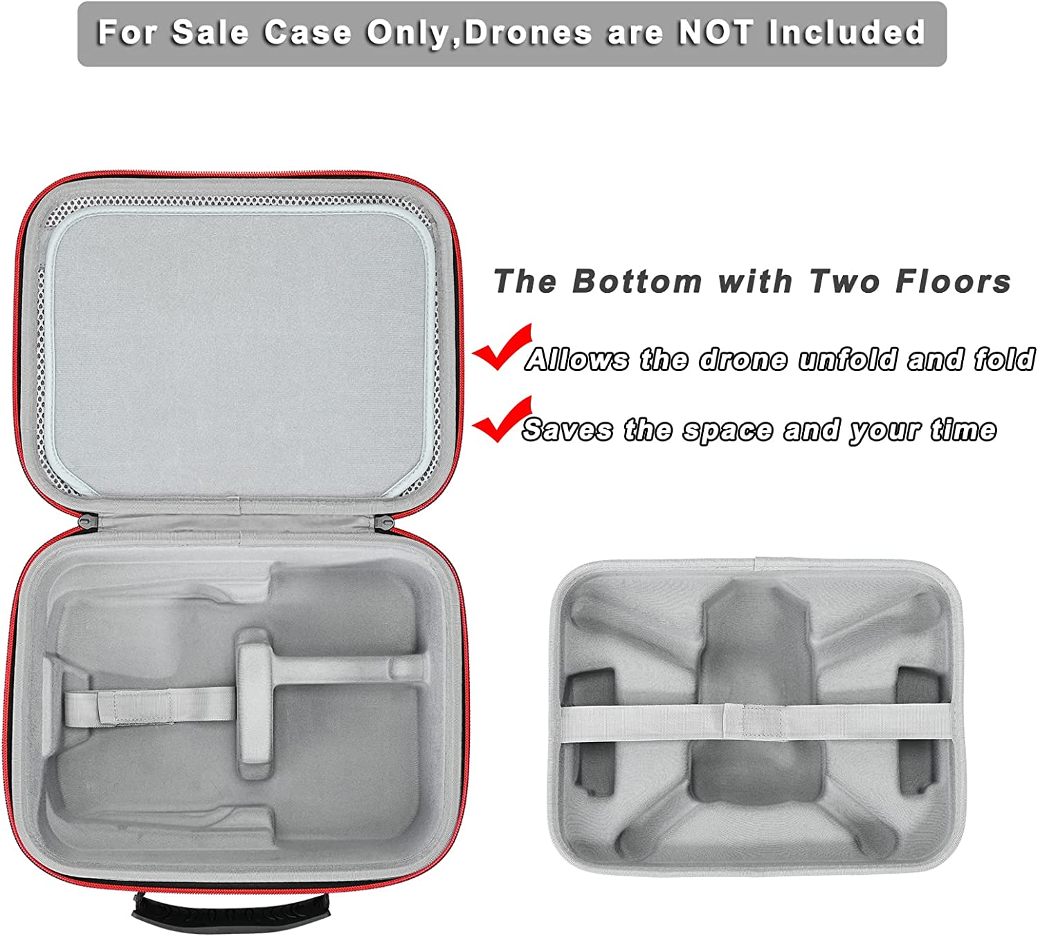 RLSOCO Hard Case for DJI Mini 3 Pro - Fits Full Mini 3 Pro Accessories: Drone Body,Rc-N1 or RC Controller,Propellers (Allows Arms Unfold and Fold) image number 3