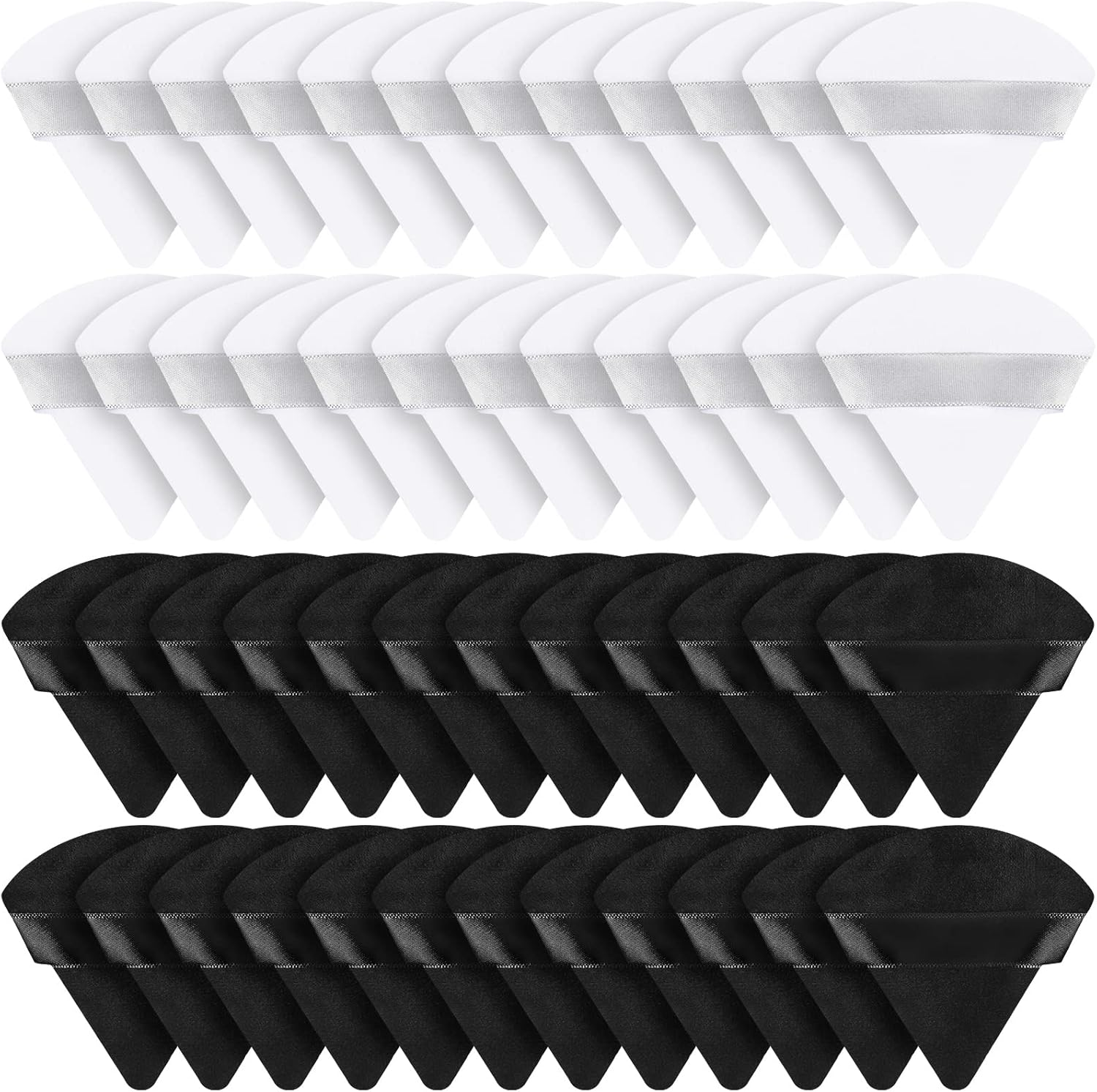 Suclain 48 Pcs Velour Triangle Powder Puff Soft Velour Makeup Puff for Face Powder Makeup Triangle Sponges for Wet and Dry Cosmetic Foundation Loose Mineral Body Tool(Bright Color)