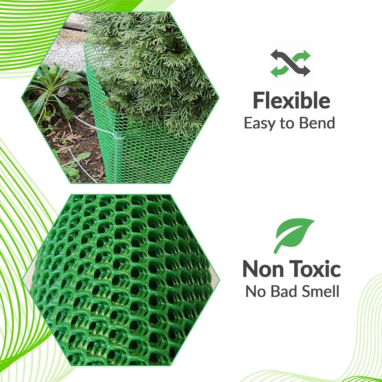 Upgraded Chicken Wire Fence Mesh - 40CM X 500CM Black/Green/White Colors Hexagonal Fencing for Gardening Poultry Netting, Floral Roll (Green)