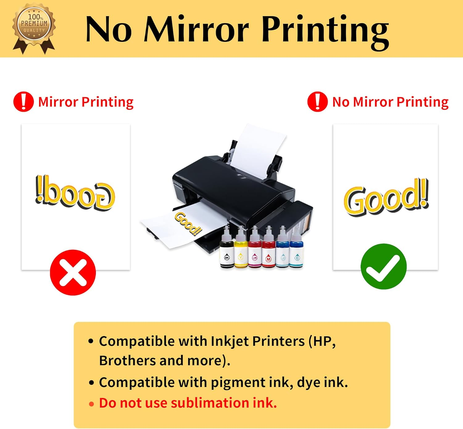 Transourdream Tru-Iron on Heat Transfer Paper for Light Fabric (10 Sheets, A4, 2Nd Generation) Iron-On Transfers Paper for Light T-Shirts Printable Heat Transfer Vinyl for Inkjet Printer (AU-2-10) image number 6