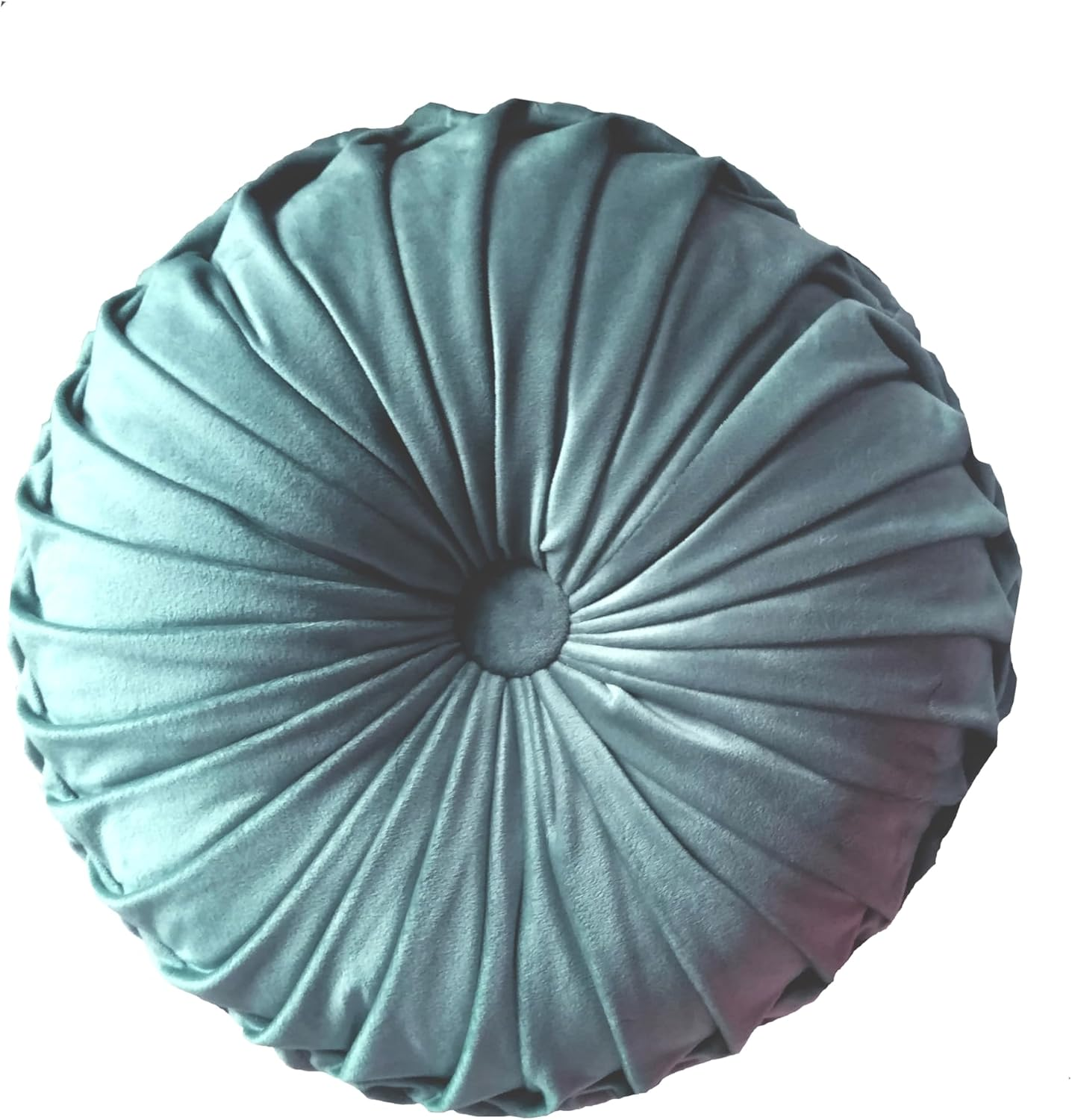 Craftsmanship Pleated round Throw Pillow, Home Decorative Pumpkin Velvet Cushion, Floor Pillows for Living Room Chair Couch Sofa (Grey)