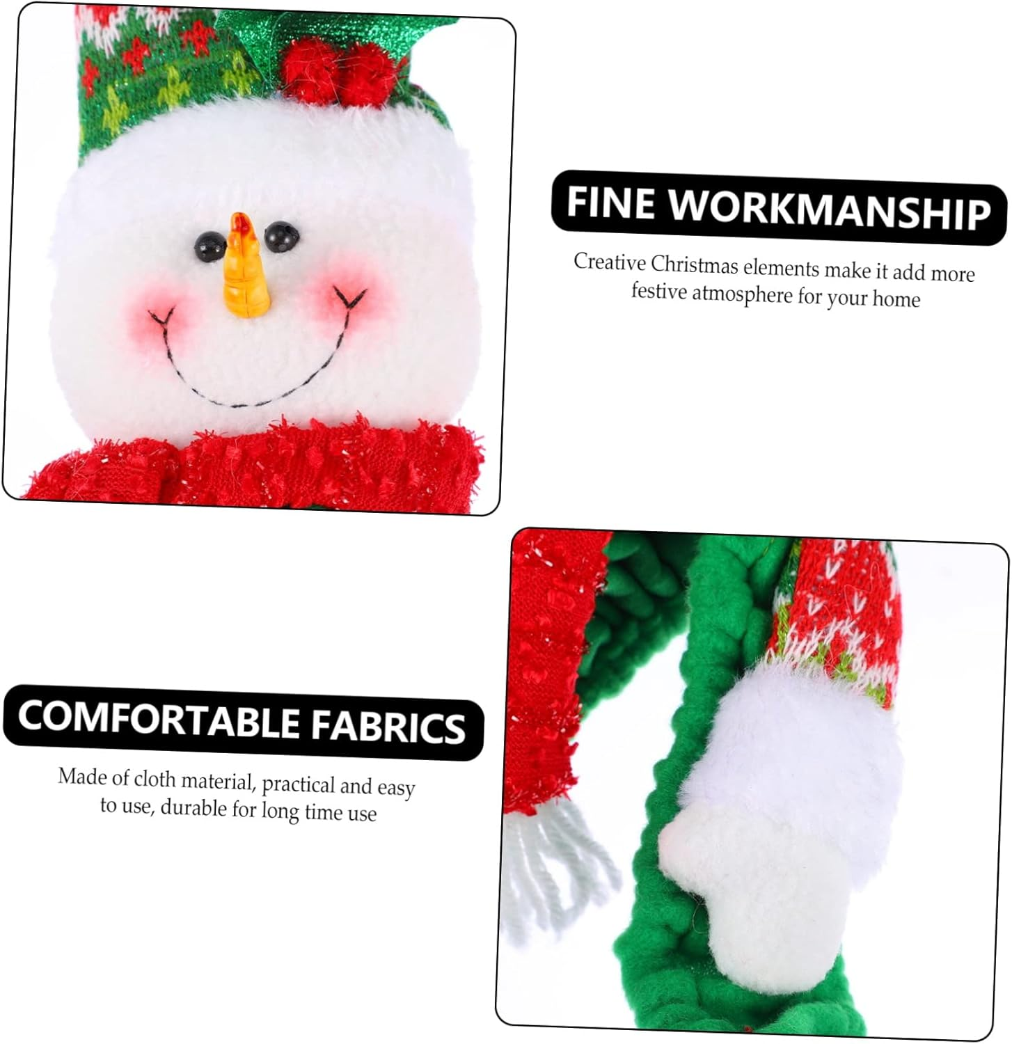 Amosfun 2Pcs Cartoon Christmas Computer Monitor Cover Three Dimensional Case for Monitor Cover for Xmas Display Decoration image number 6