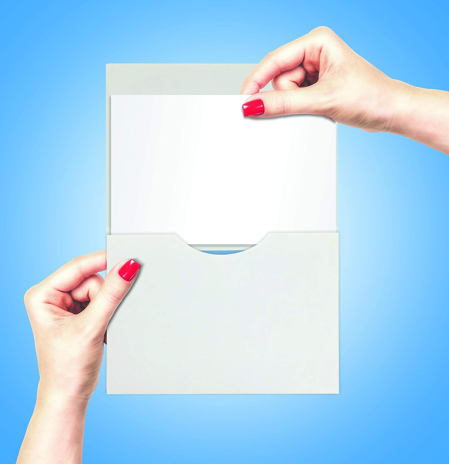 Better Office Products Photo Frame Note Cards for 4" X 6" Photos, 50 Pack, Photo Inserts with Envelopes (White, 50 Pack)